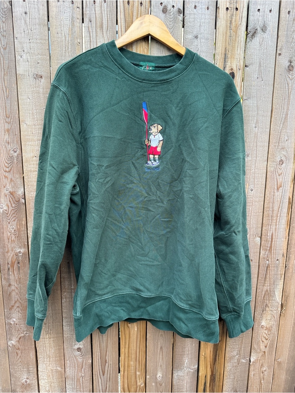 J. Crew Crewneck Sweatshirt with Embroidered Oarsman